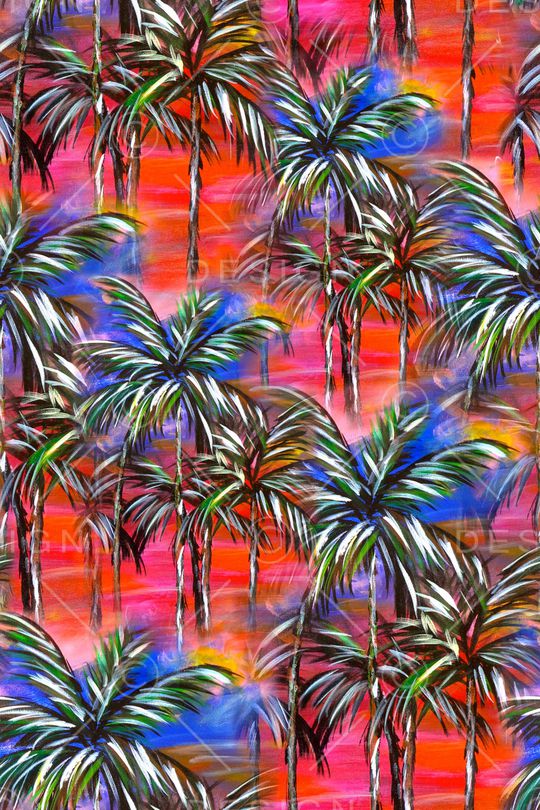 棕榈树印花华亿平台图片