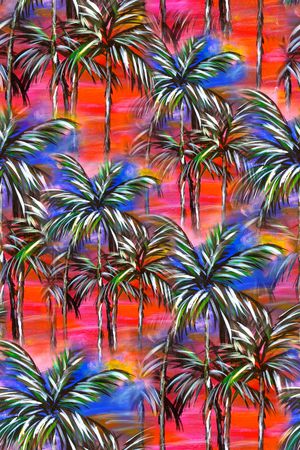 棕榈树印花华亿平台图片