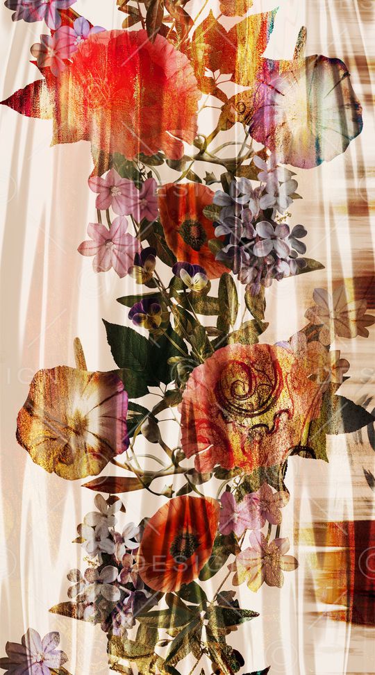 花卉印花华亿平台图片