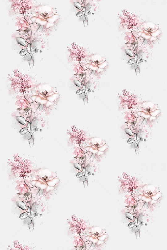 清新手绘花印花华亿平台图片