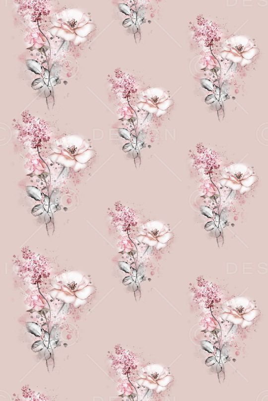 清新手绘花印花华亿平台图片