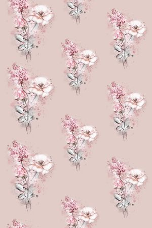 清新手绘花印花华亿平台图片