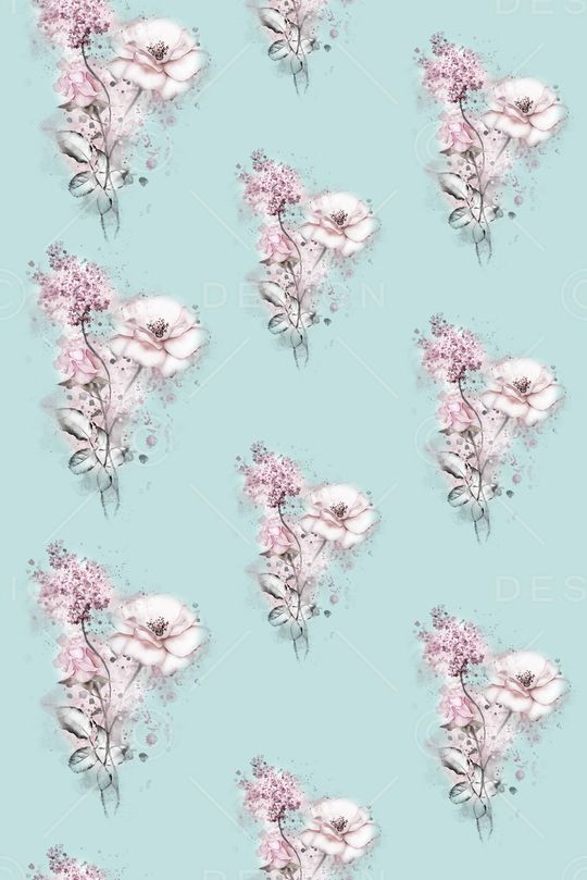 清新手绘花印花华亿平台图片