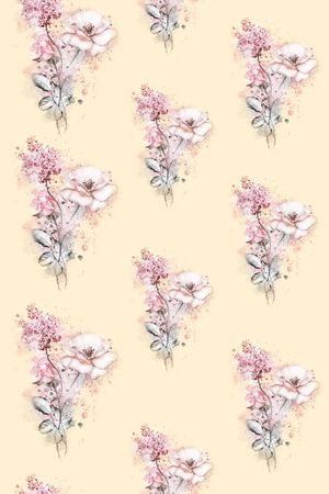 清新手绘花印花华亿平台图片