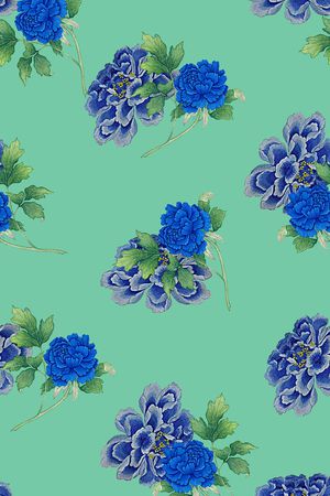 春夏清爽雪纺真丝棉丝巾布料泳装渐变印花印花华亿平台图片