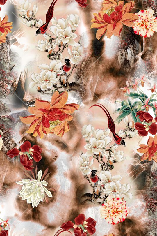 中国风印花华亿平台图片