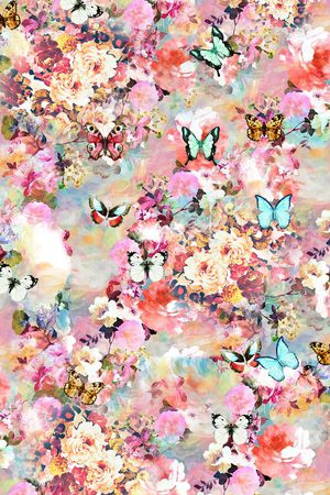 蝴蝶印花华亿平台图片