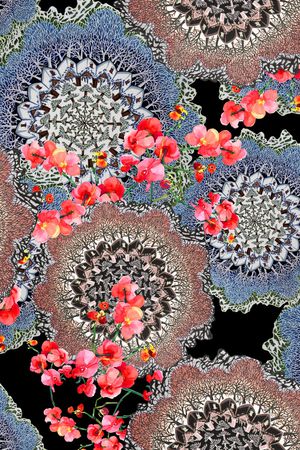 花卉印花华亿平台图片