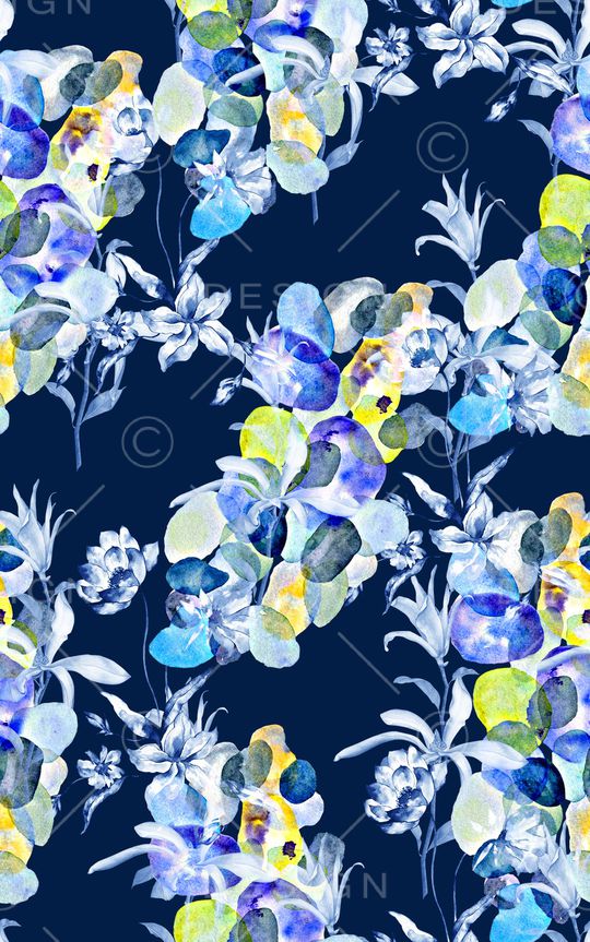 春夏清爽雪纺真丝棉丝巾布料泳装渐变印花印花华亿平台图片