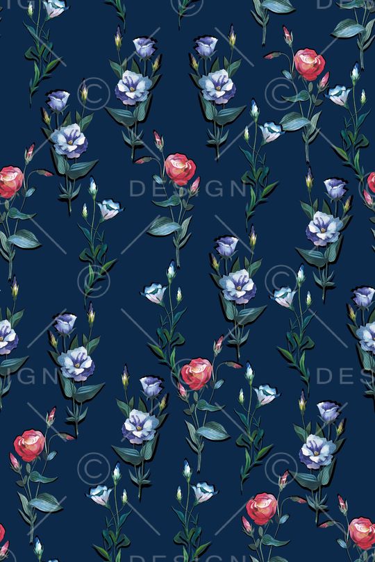 手绘花卉印花华亿平台图片