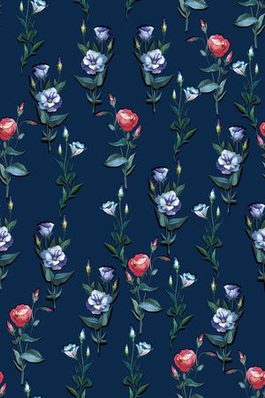 手绘花卉印花华亿平台图片