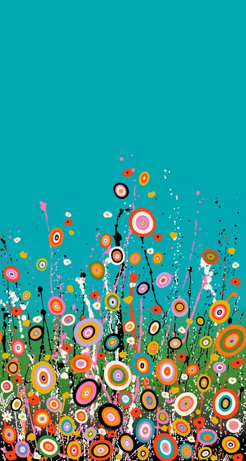 水彩墨点线条印花华亿平台图片