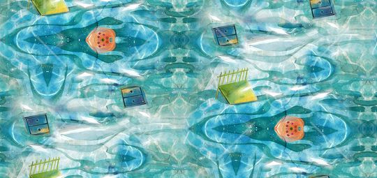 海洋生物印花华亿平台图片