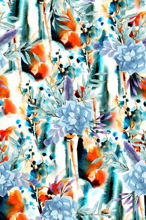 春夏清爽雪纺真丝棉丝巾布料泳装渐变印花印花华亿平台图片