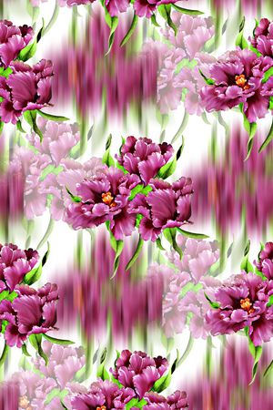 春夏清爽雪纺真丝棉丝巾布料泳装渐变印花印花华亿平台图片