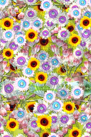 向日葵印花华亿平台图片