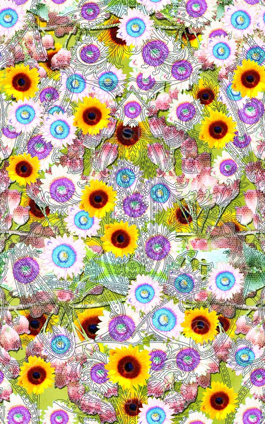 向日葵印花华亿平台图片