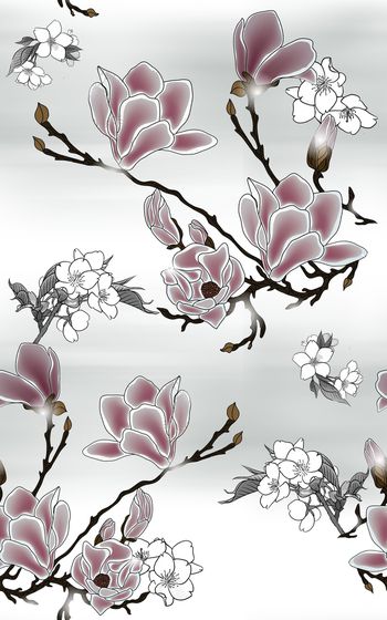 玉兰花印花华亿平台图片