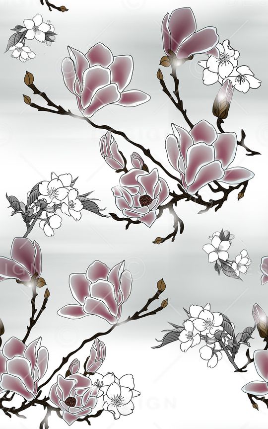 玉兰花印花华亿平台图片