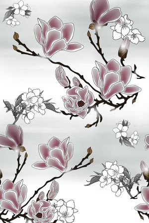 玉兰花印花华亿平台图片