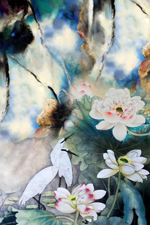 中国风印花华亿平台图片