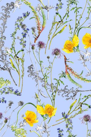 水彩手绘花卉印花华亿平台图片