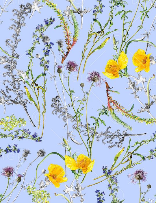 水彩手绘花卉印花华亿平台图片