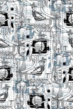 抽象纹理印花华亿平台图片