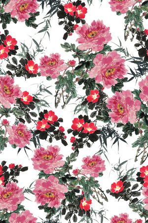 洋阳---花卉印花华亿平台图片