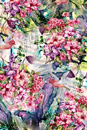 玉兰花印花华亿平台图片