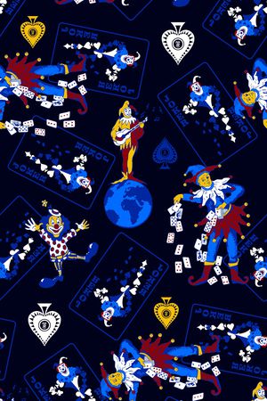 扑克牌印花华亿平台图片