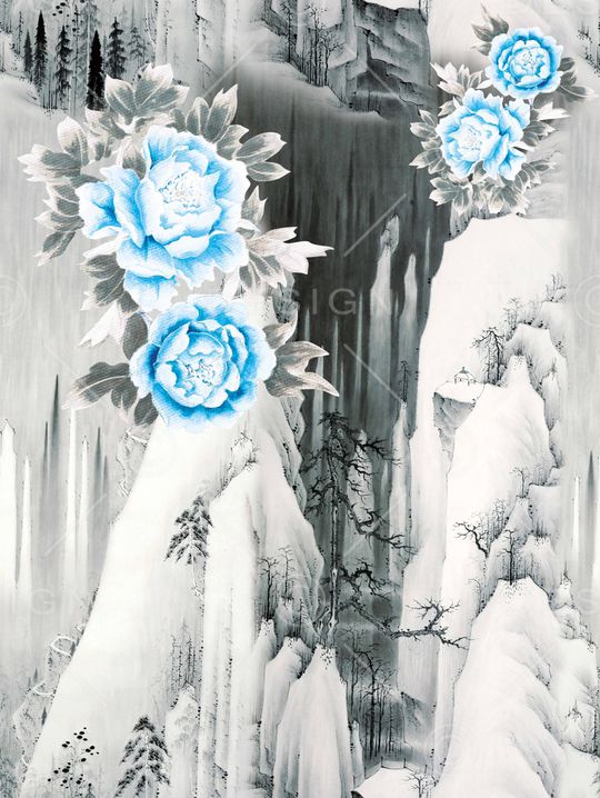 牡丹印花华亿平台图片