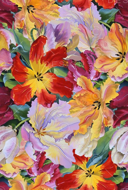 洋阳---花卉印花华亿平台图片