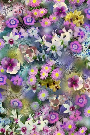 风景花卉印花华亿平台图片