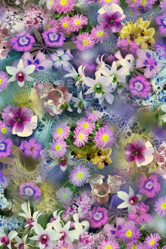 风景花卉印花华亿平台图片