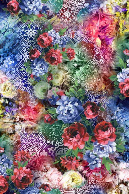 花卉印花华亿平台图片