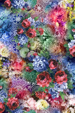 花卉印花华亿平台图片