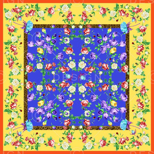 小方巾印花华亿平台图片