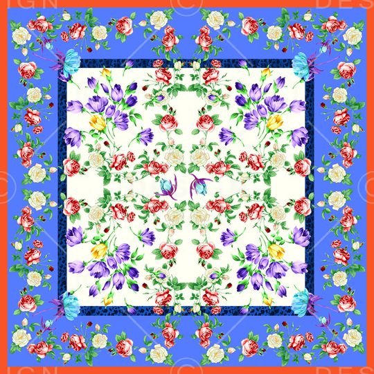 小方巾印花华亿平台图片