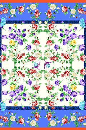 小方巾印花华亿平台图片