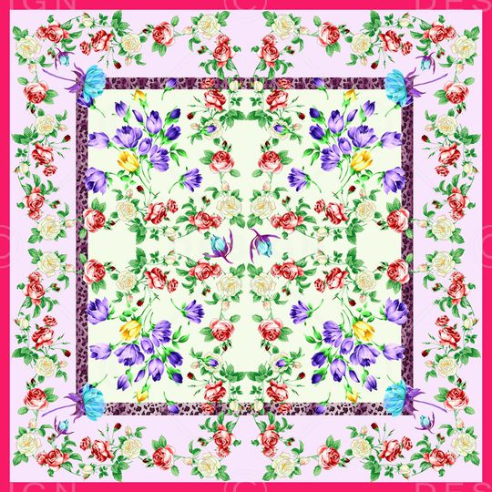 小方巾印花华亿平台图片