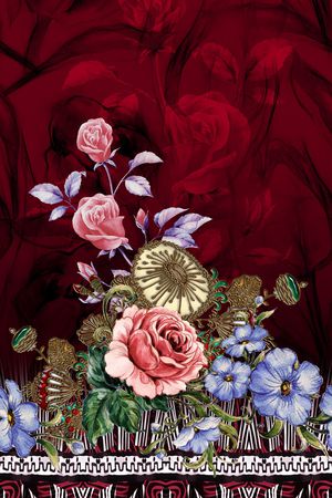 花卉印花华亿平台图片