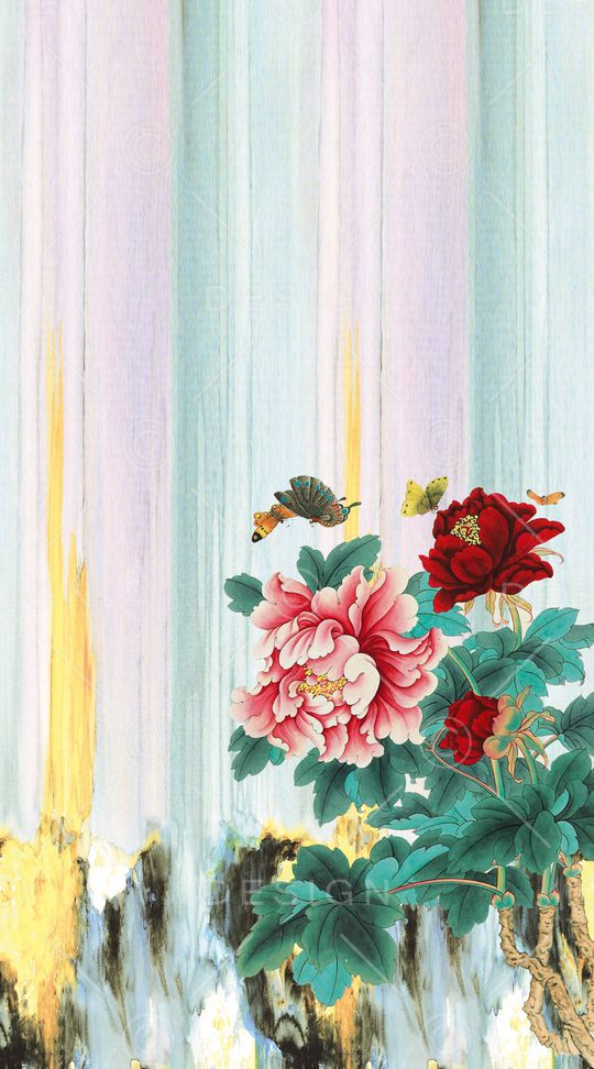 牡丹印花华亿平台图片