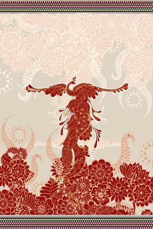 孔雀印花华亿平台图片