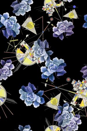 绣花花卉印花华亿平台图片