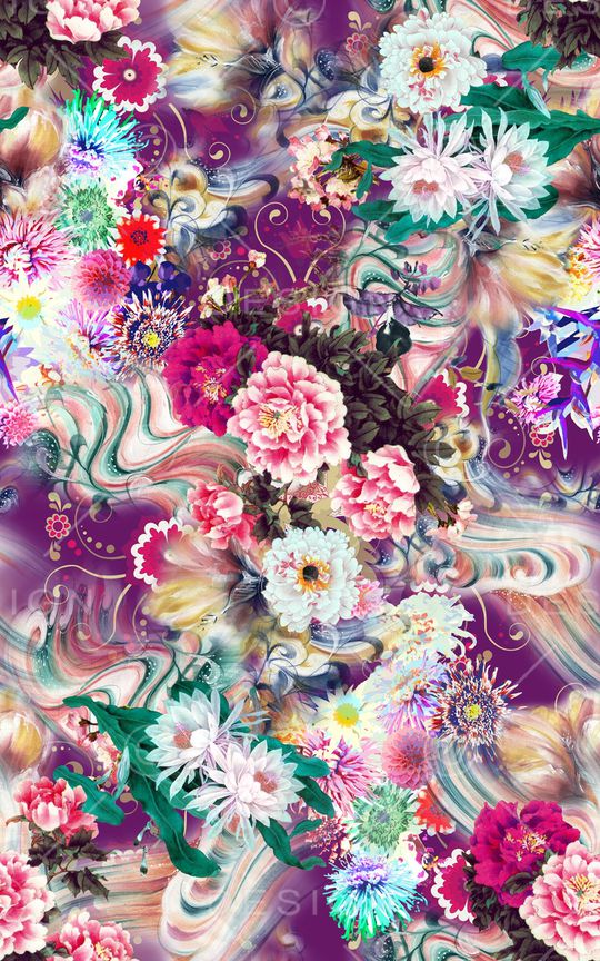 花卉印花华亿平台图片