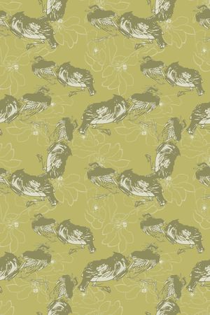 手绘线条笔触印花华亿平台图片