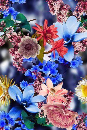 花卉印花华亿平台图片