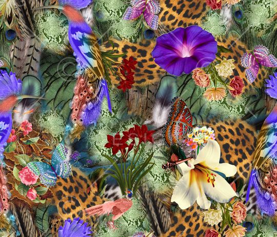 动物纹印花华亿平台图片