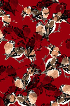 水墨画印花华亿平台图片